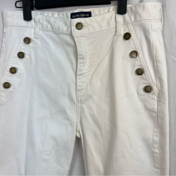 Ramy Brook Helena flare high-rise white jeans. - Picture 8 of 12